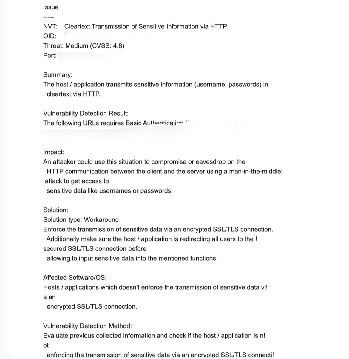 Greenbone Scan Feedback